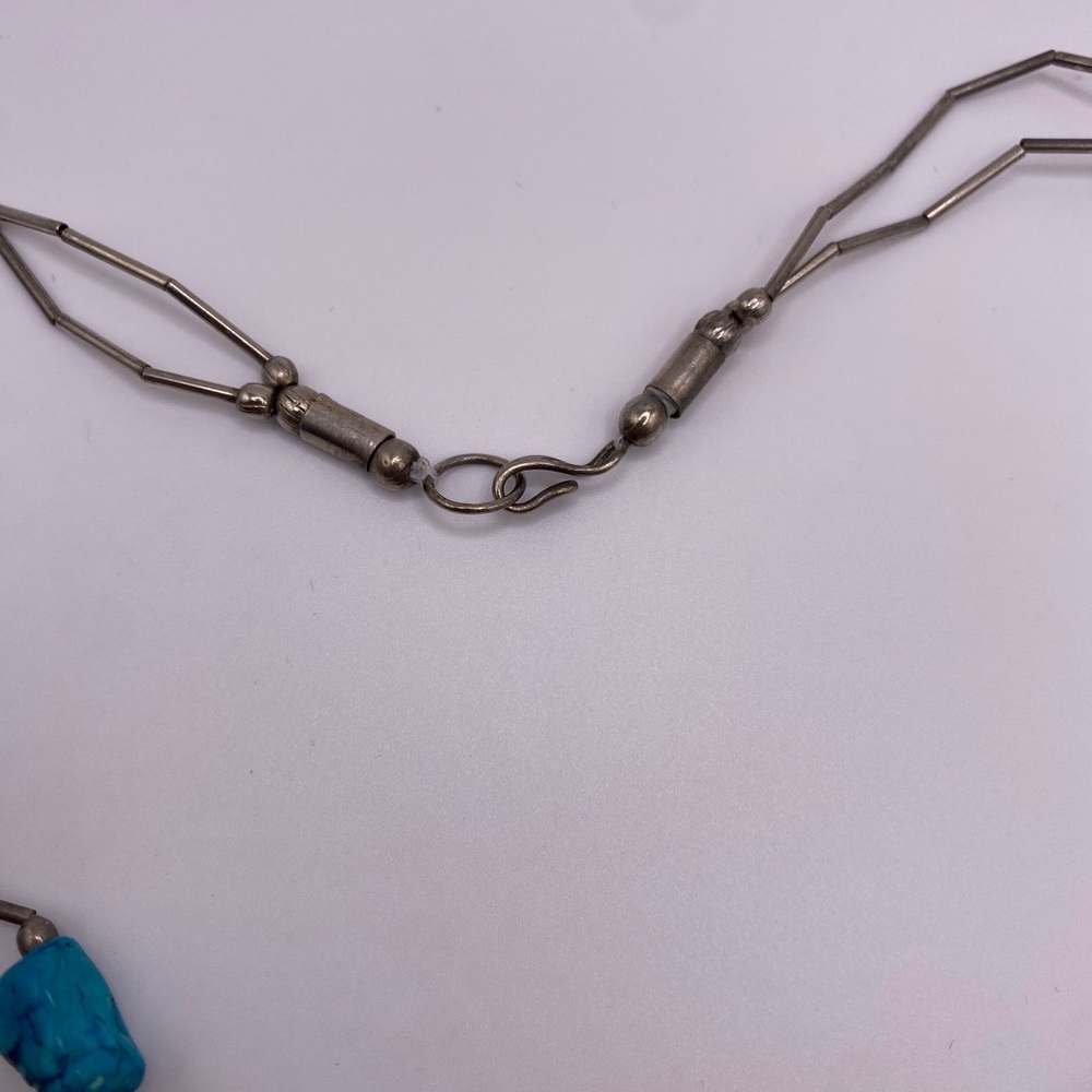 Vintage Double Strand Liquid Sterling Silver Multi Gemstone Necklace - Picture 3 of 8